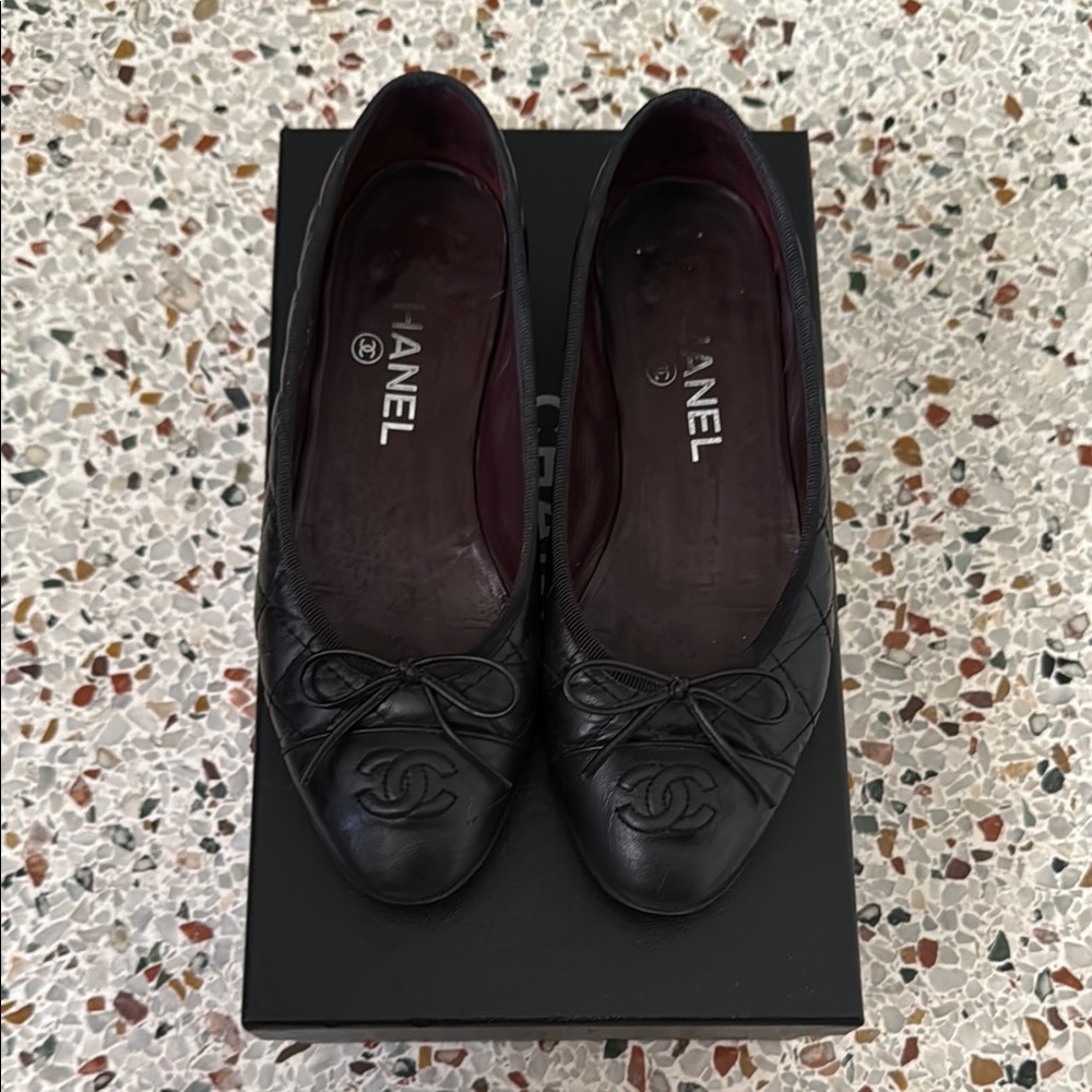 Chanel quilted ballet flats